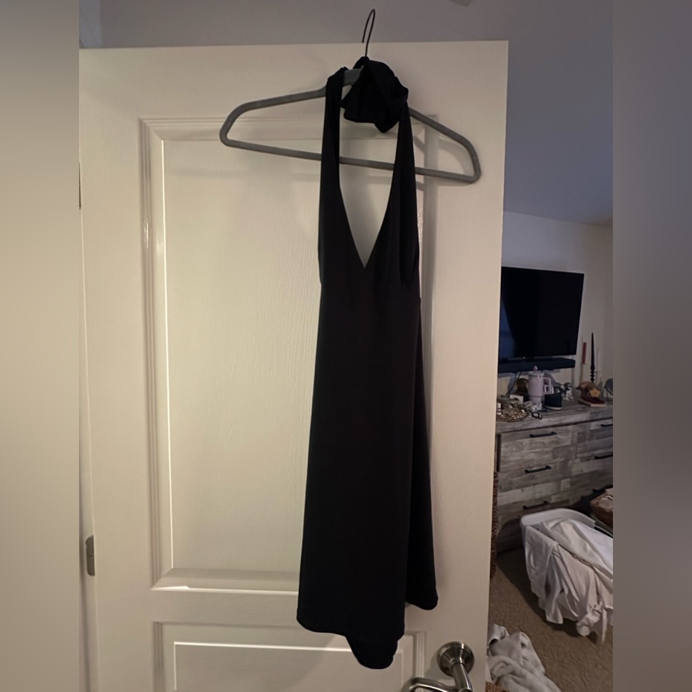 Abercrombie Halter Backless Black Mini Dress, Sz Large